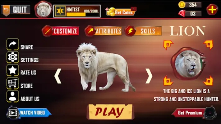 Lion Simulator Animal Games 3d android App screenshot 3